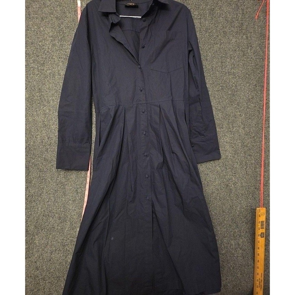 ChePè Dress Womens S Blue Collared Button Front Shirt Midi Italy FLAW